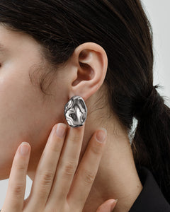 Timeless Silver Irregular Hammered Stud-AriaEcho jewelry