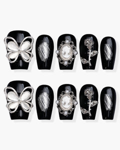 Mid-length Crystal Butterfly Nail-AriaEcho Jewelry