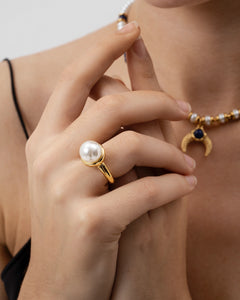 Timeless Pearl Closed Ring-AriaEcho Jewelry