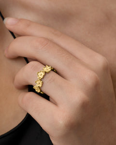 Timeless Gold Flower Open Ring-AriaEcho Jewelry