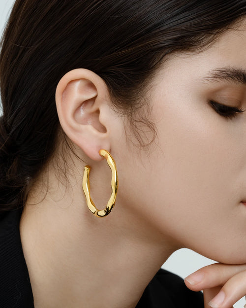 Timeless Hammered Hoops-AriaEcho  Jewelry