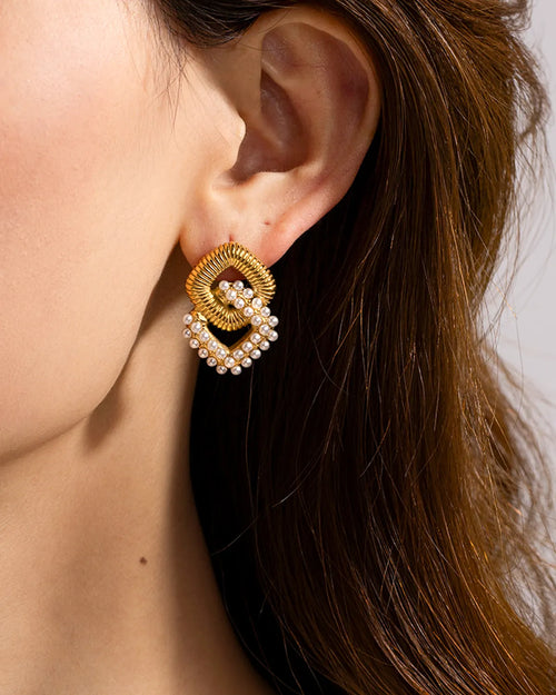 Timeless Double-Layer Pearl Earrings-AriaEcho Jewelry