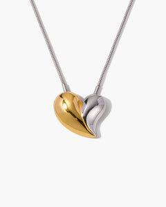 Timeless Color-Blocked Heart Necklace-AriaEcho Jewelry