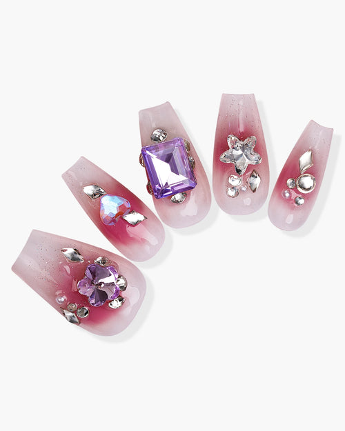 Long Cheek Violet Nail - AriaEcho Jewelry