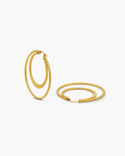 Timeless Gold Resonance Hoops-AriaEcho Jewelry