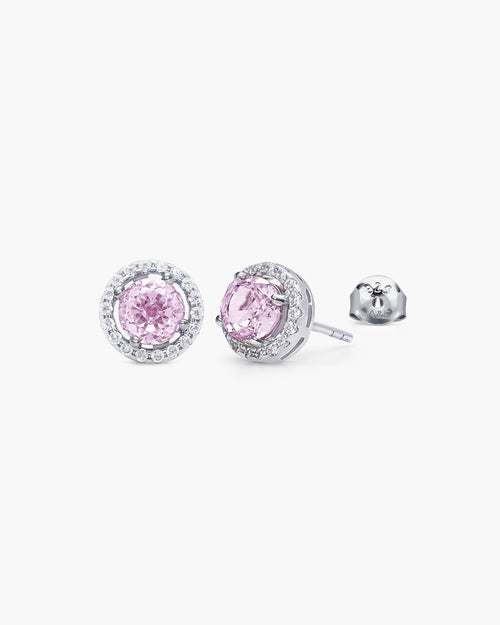 Éclatant Pink Round Studs-AriaEcho Jewelry