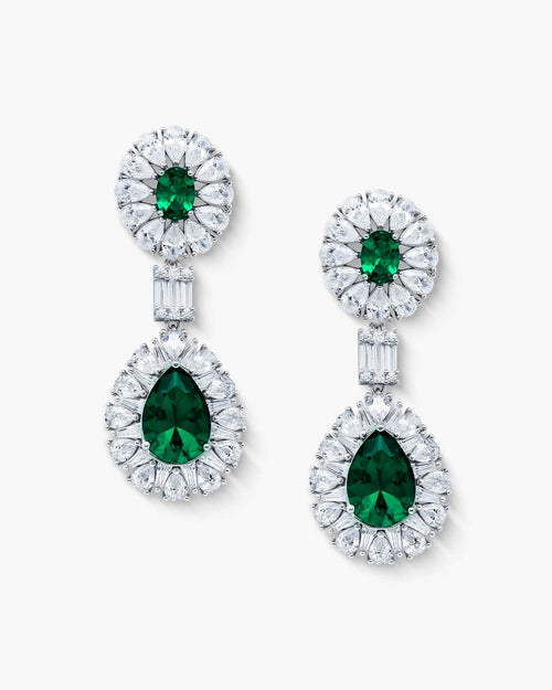 Éclatant Deep Green Drop Earrings-AriaEcho Jewelry