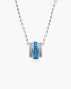 Éclatant Blue Topaz Circular Necklace-AriaEcho Jewelry