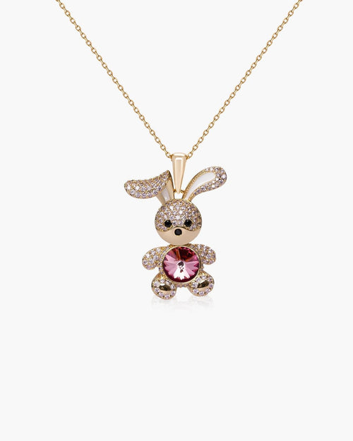 Féerique Rose Pink Bunny Necklace - AriaEcho Jewelry