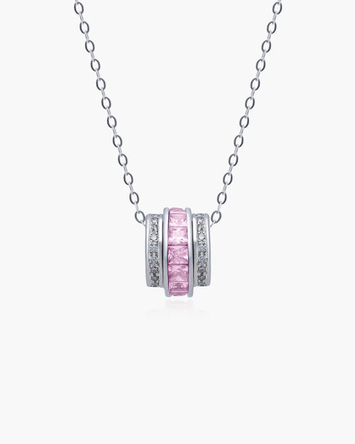 Éclatant Pink Circular Necklace-AriaEcho Jewelry