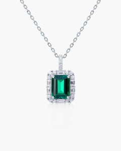 Emerald Square Pendant Necklace-AriaEcho Jewelry