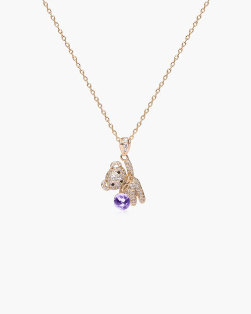 Féerique Amethyst Bear Necklace- AriaEcho Jewelry