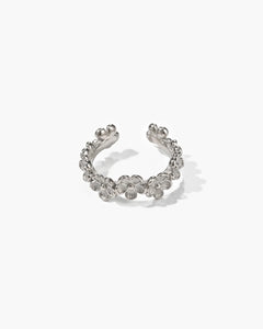 Timeless Silver Flower Open Ring-AriaEcho Jewelry