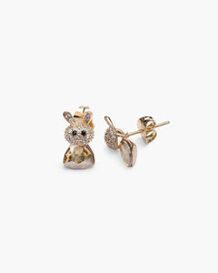 Féerique Champagne Bunny Studs- AriaEcho Jewelry