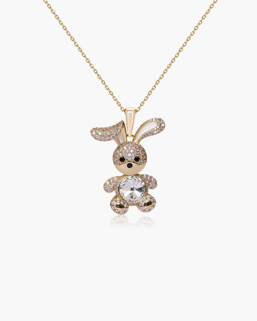 Féerique White Big Bunny Necklace - AriaEcho Jewelry