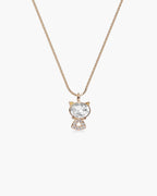 Feerique White Crystal Cat Necklace - AriaEcho Jewelry