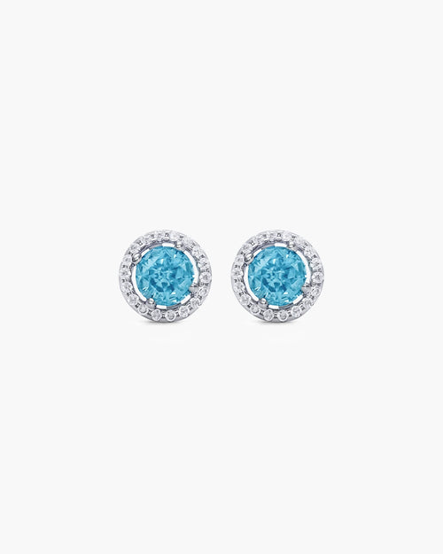 Éclatant Aquamarine Round Studs-AriaEcho Jewelry