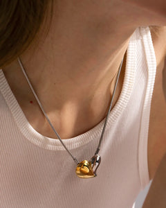 Timeless Color-Blocked Heart Necklace-AriaEcho Jewelry