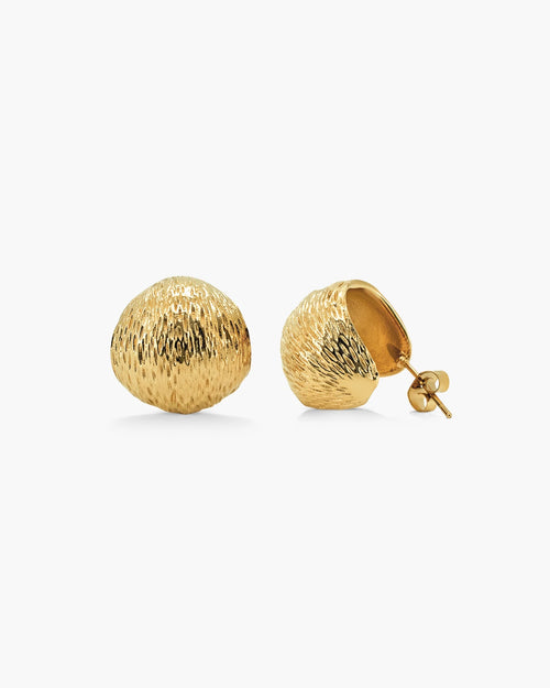 Timeless Gold Textured Hoops-AriaEcho Jewelry