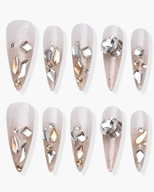 Extra-long Champagne Diamond Nail-AriaEcho Jewelry