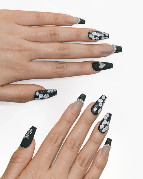 Long Black Rose Nail-AriaEcho Jewelry