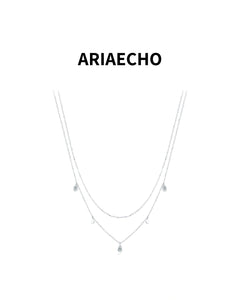 Double Layer Teardrop Moissanite Necklace