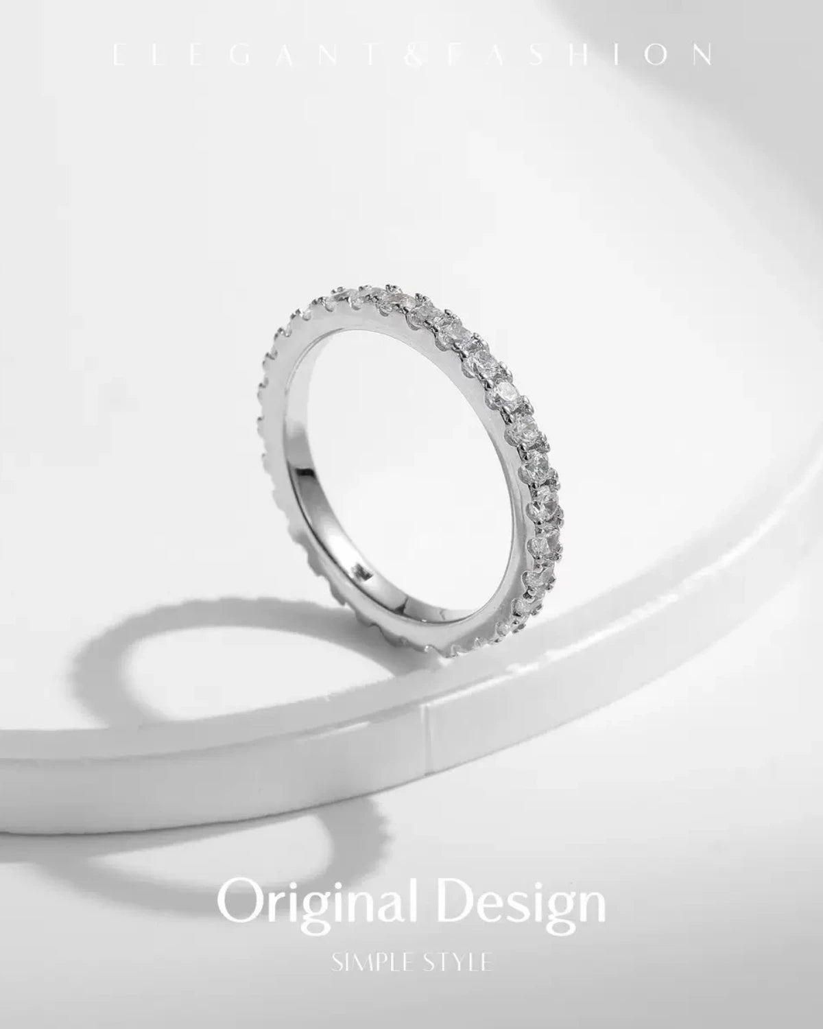 Original design moissanite eternity band minimalist2