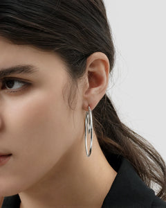 Timeless Silver Resonance Hoops-AriaEcho Jewelry