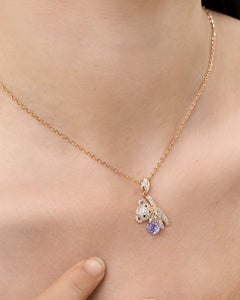 Féerique Amethyst Bear Necklace- AriaEcho Jewelry