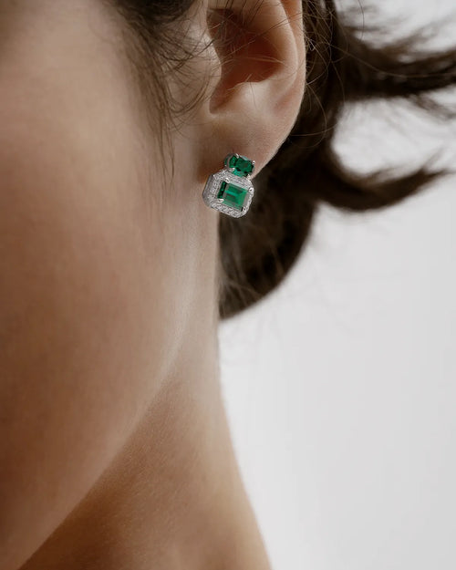 Emerald Square Earrings - AriaEcho Jewelry