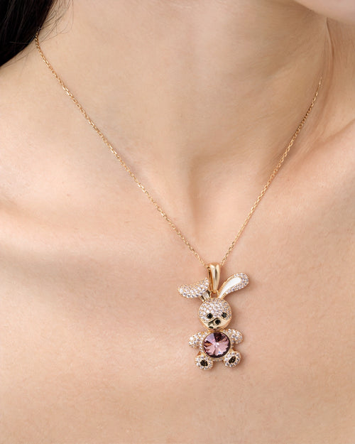 Féerique Rose Pink Bunny Necklace - AriaEcho Jewelry