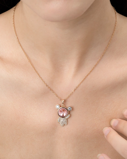 Féerique Pink Space Bear Necklace - AriaEcho Jewelry