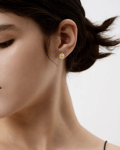 Éclatant Canary Round Studs-AriaEcho Jewelry