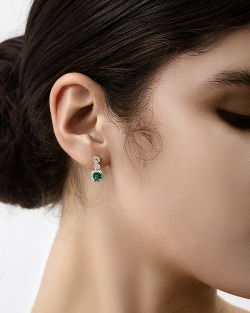 Emerald Chandelier Studs - AriaEcho Jewelry