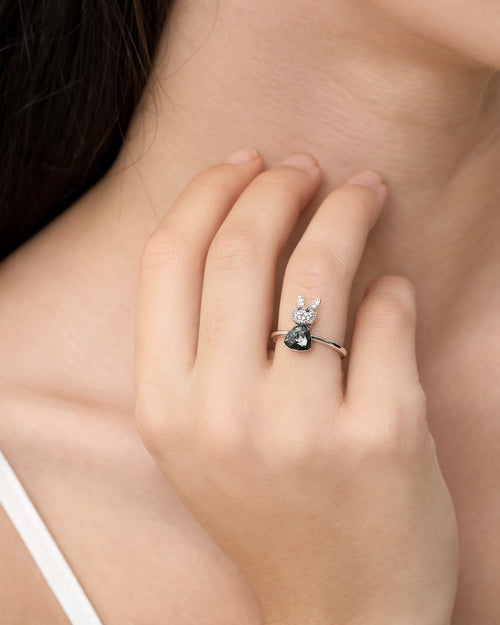 Féerique Black Bunny Ring- AriaEcho Jewelry