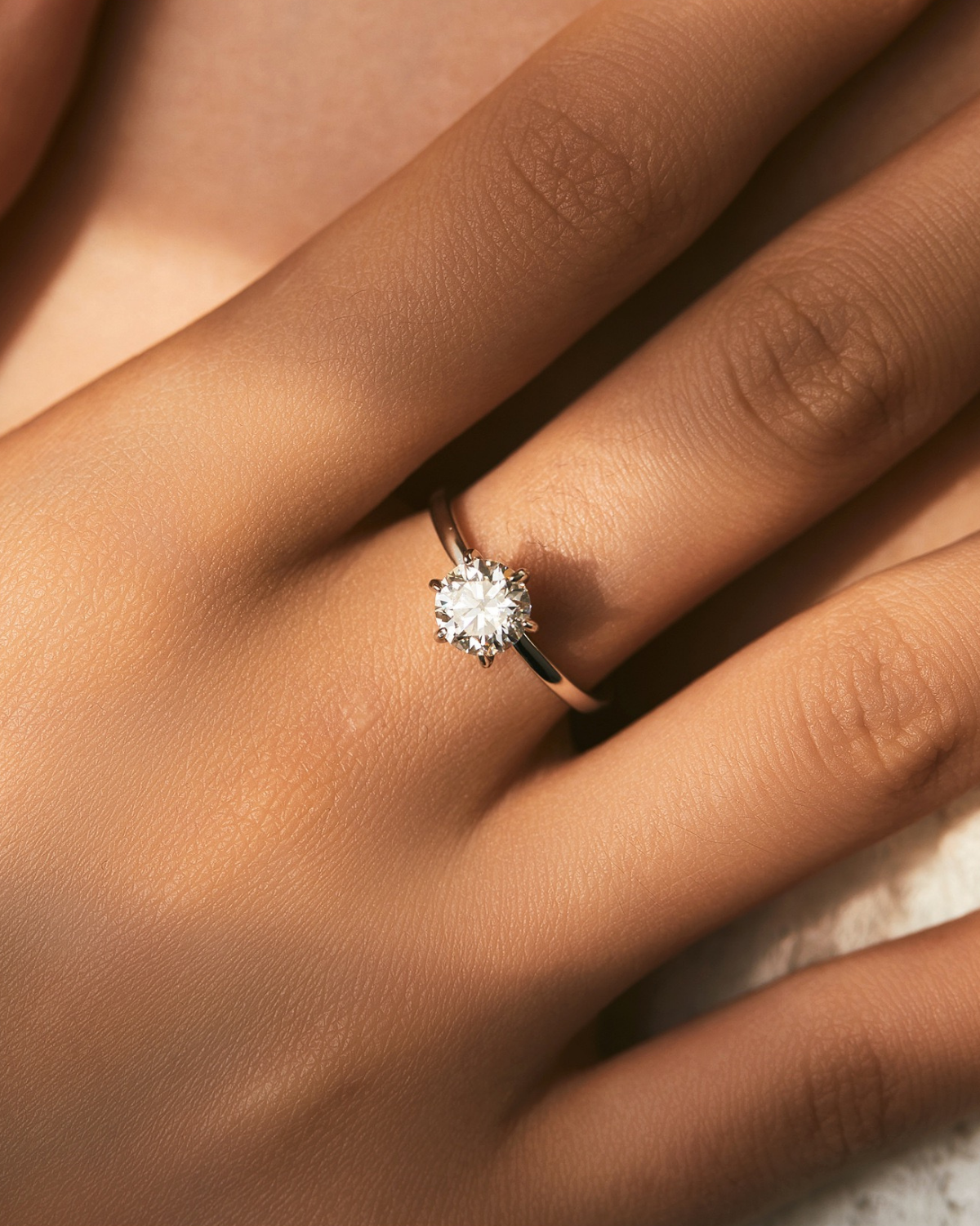 Classic Solitaire Engagement Ring with 1ct Moissanite Stone