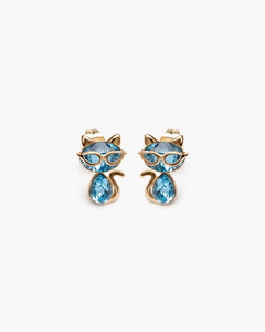 Feerique Azure Cat Ear Studs - AriaEcho Jewelry