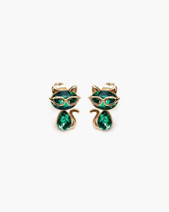 Feerique Jade Cat Ear Stud - AriaEcho Jewelry