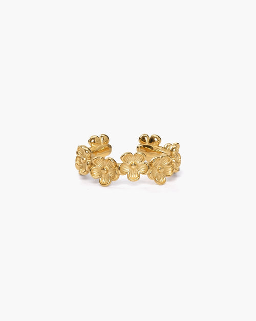 Timeless Gold Flower Open Ring-AriaEcho Jewelry