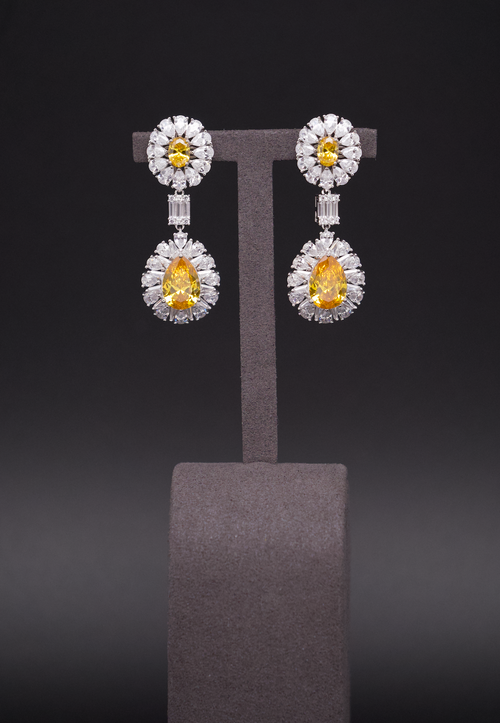 Éclatant Yellow Drop Earrings-AriaEcho Jewelry