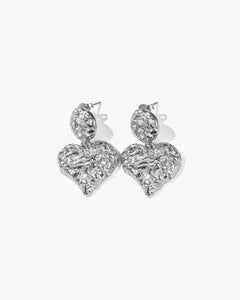 Timeless Silver Lava Love Heart Drops