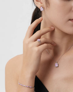 Éclatant Pink Short Studs-AriaEcho Jewelry