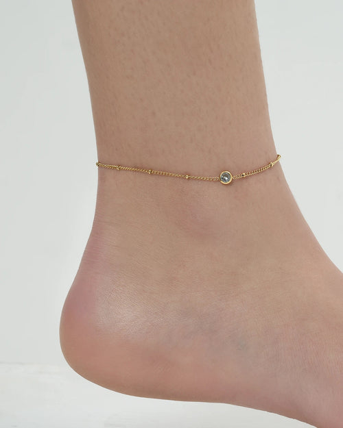 Timeless Single Zircon Anklet-AriaEcho Jewelry