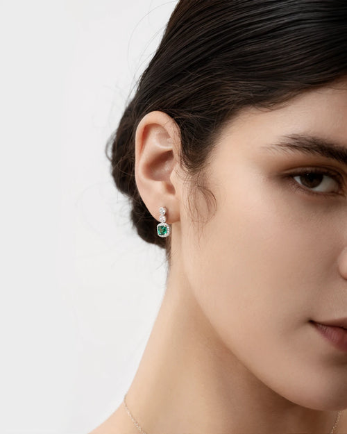 Emerald Chandelier Studs - AriaEcho Jewelry