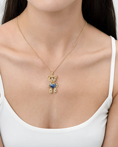 Féerique Sapphire Bear Necklace- AriaEcho Jewelry