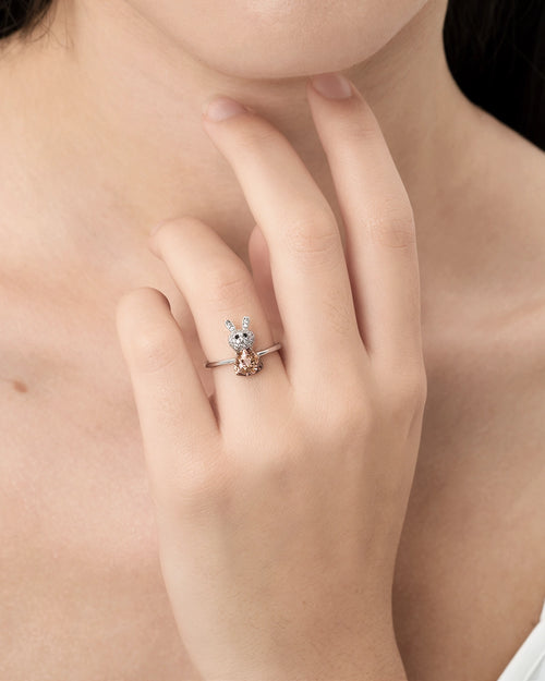 Féerique Champagne Bunny Ring - AriaEcho Jewelry