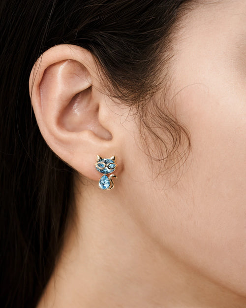 Feerique Azure Cat Ear Studs - AriaEcho Jewelry