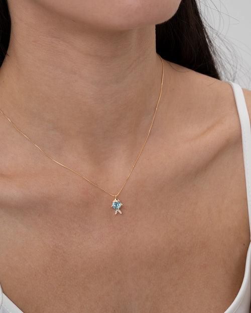 Collier Poisson Bleu Clair Feerique