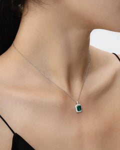 Emerald Square Pendant Necklace-AriaEcho Jewelry