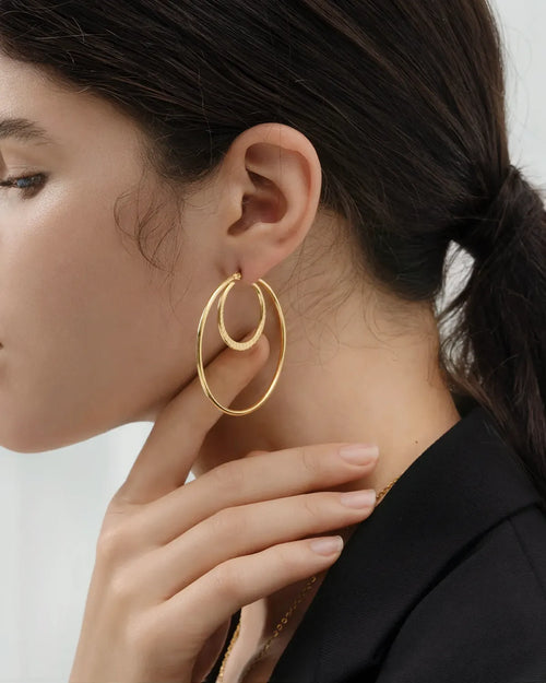 Timeless Gold Resonance Hoops-AriaEcho Jewelry